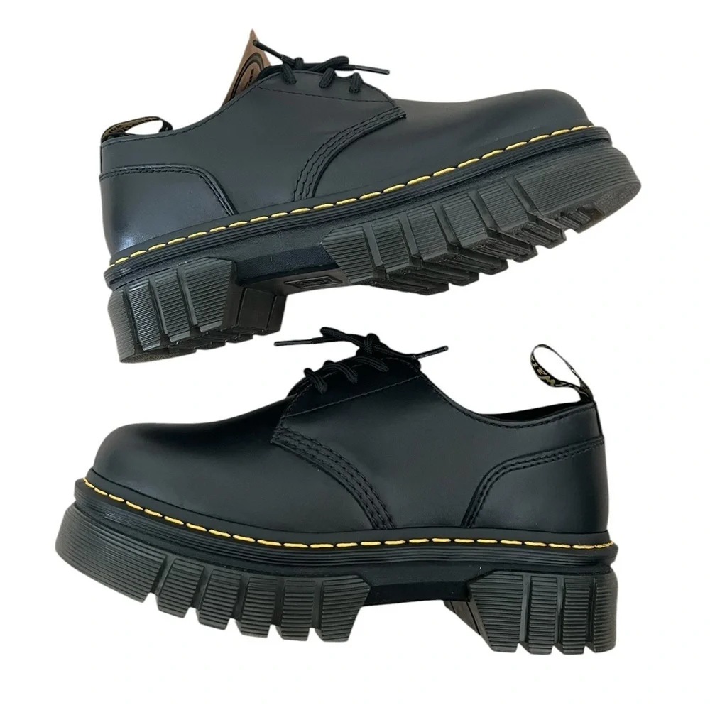 Dr Martens Black Audrick Nappa Leather Platform Shoes NWT US 9